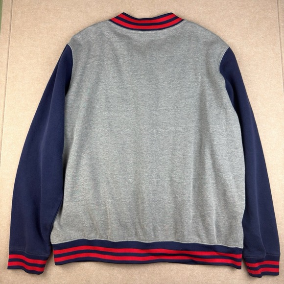 Superman Varsity Jacket Men XL/2XL Gray Blue Snap Button Fleece DC Comics Hero - Picture 2 of 10